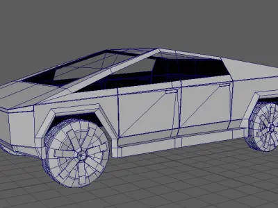 Cyberr  Truck Low-poly 3D model