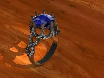 Ring with cushion 3D print model
