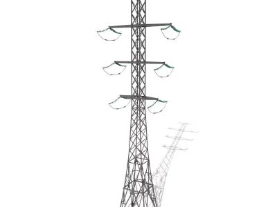 Electricity Pole 13 Low-poly 3D model