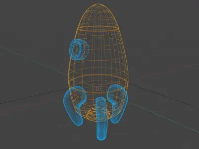 Cartoon Space Rocket - Toon Spaceship Free 3D model