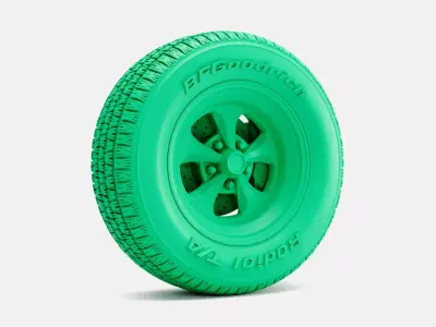 15x8 Keystone Klassic Wheel BFGoodrich Radial Tire 3D print model