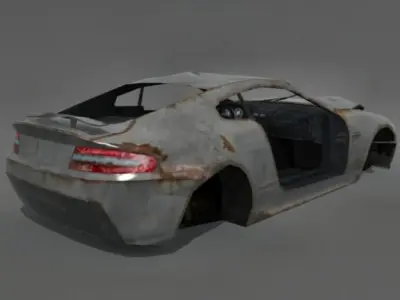 Wrecked Aston Martin DB7 Low-poly 3D model