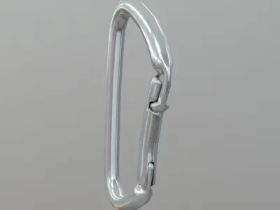 CC0 - Carabiner metal Free low-poly 3D model