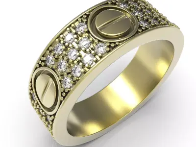  love ring with diamond   cod40 3D print model