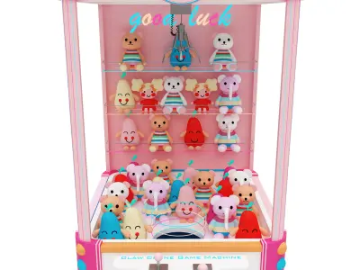 Arcade Game Room  props package 7 pieces game machines 3D model