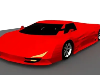 Supercar Vision 1X Gold Low-poly 3D model