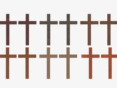 Wooden Cross Collection Low-poly 3D model