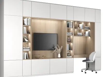 TV Shelf and workplace 72 3D model