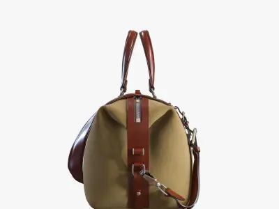 RALPH LAUREN Leather-Trim Canvas Duffel 3D model