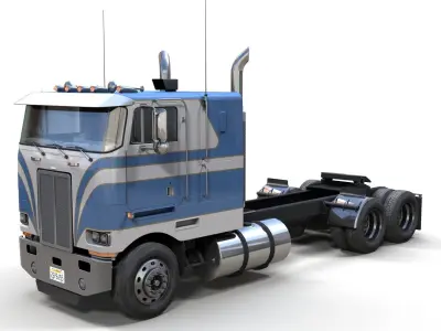 Peterbilt 362 cabover tracktor Low-poly 3D model