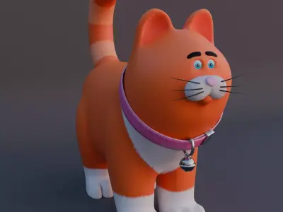 Little Cute Cat Low-poly 3D model