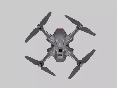Futuristic Quadcopter Drone Low-poly 3D model