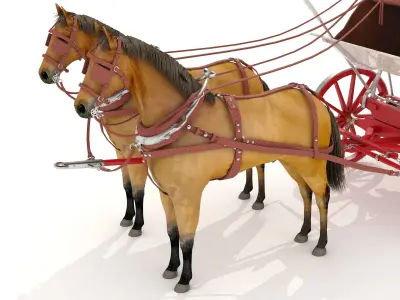 Horse Carriage 4K 3D model