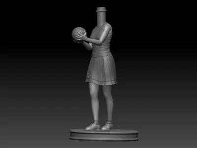 3D Printable Bowling Player Woman Bubble Head 3D print model