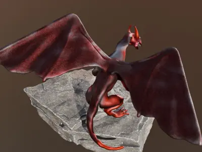 Dragon Low Poly Rigged Low-poly 3D model