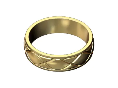 Cross diamond engraving cigar band US sizes 5to9 3D print model