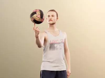 Jorge 12793 - Athletik Man Playing With Ball Low-poly 3D model