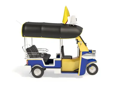 Tuk-Tuk Motor-tricycle in Thailand 3D model