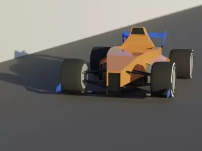 Low Poly Formula 1 Car Low-poly 3D model