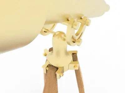 Antique Tripod  Telescope 3D Model 3D model