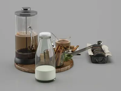Breakfast Decorative Set 3D model purchase