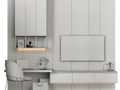 Tv Wall - set 2 3D model