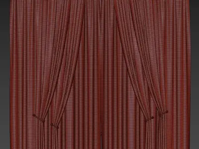 Timeless Chevron Window Drapes 76 3D model
