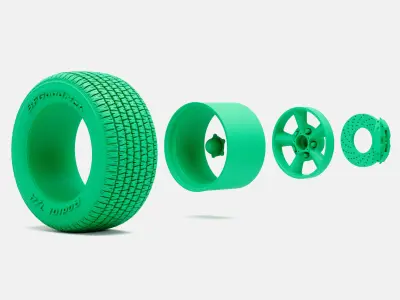 15x10 Torq Thrust D Wheel BFGoodrich Radial Tire 3D print model