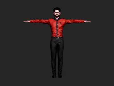 Realistic Rigged Asian Male 3D Character  Age 40  3D model