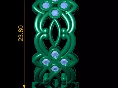 Floral Filigree Diamond Eternity Bands in Gold and Platinum 3D print model