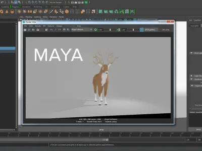 3d model  deer cartoon      - low poly  Low-poly 3D model