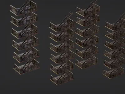 Cityscape Exterior Props Free low-poly 3D model