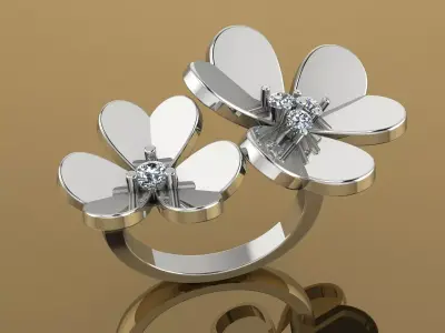 Ring Frivole Cleef Jewelry Brand Gold 3D print model