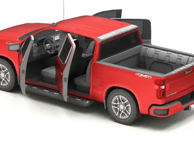 Pickup Car 3-V5 Low-poly 3D model