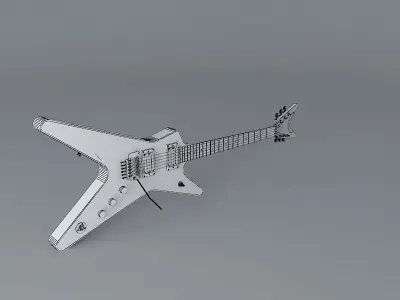 Dimebag Darrell Dean ML Diamond Plate guitar Free 3D model