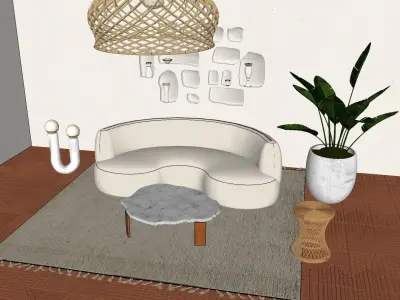 Curve Seat Area 3D model