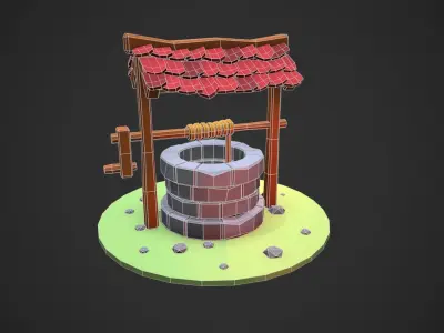 Stylized Water Well - Low Poly Free low-poly 3D model