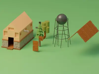 Lowpoly House 6 Low-poly 3D model