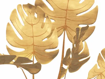 Monstera wooden plant 3D model