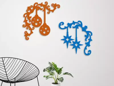 Christmas wall decoration 3D print model buy