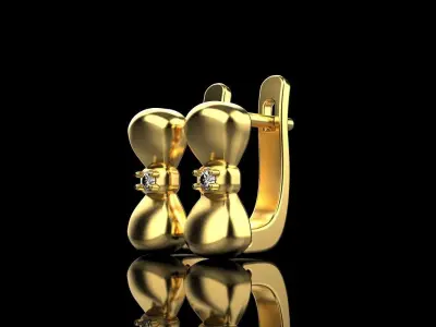 bow earring model 883 3D print model