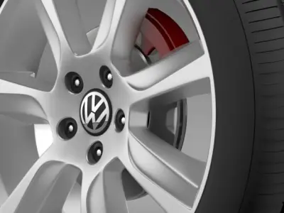 VW Polo 2010 Sedan wheel 3D model