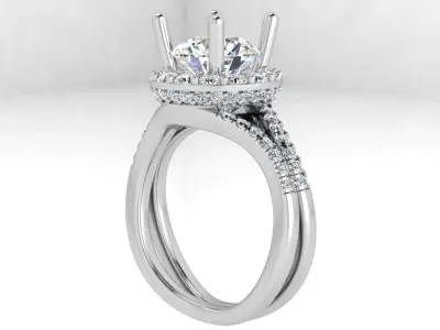 Round Diamond Halo Luxury Ring 3631 3D print model