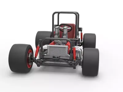 Vintage Supermodified stock car Base Scale 1 to 25 3D print model