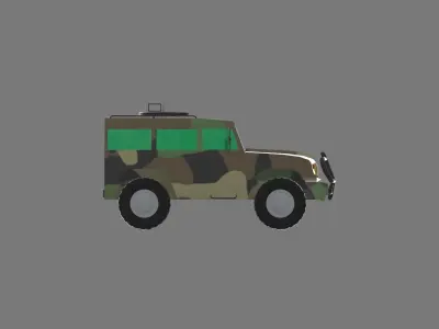 jeep camo Low-poly 3D model
