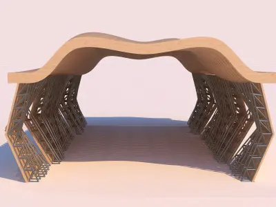 0054 - Parametric Shaded Pathway 3D model