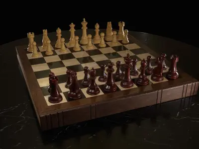 Wood Chess  Free low-poly 3D model