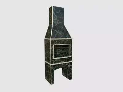 Brazilian Barbecue Grill 04 Black Marble - Interior Design Low-poly 3D model