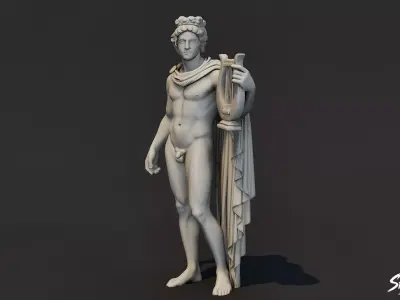 Apollo Statue Low-poly 3D model