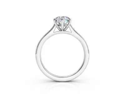 ZRP022 solitaire diamond engagement ring 3D print model